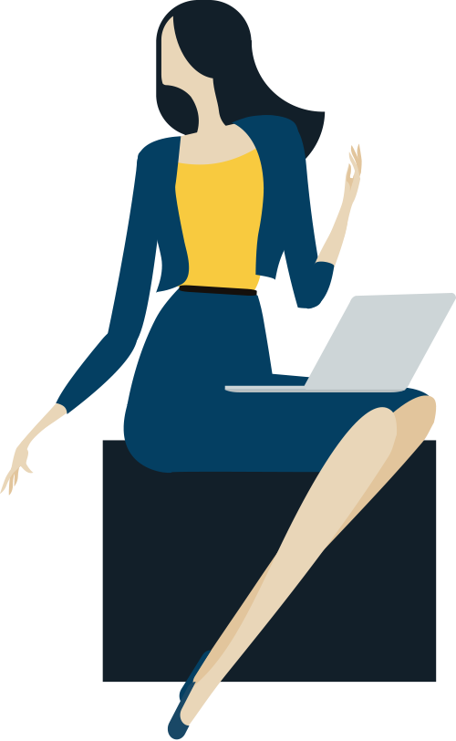 Girl With Laptop Icon