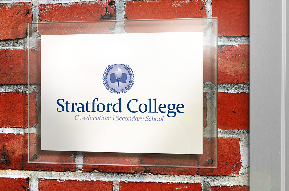 Stratford College Logo On Wall